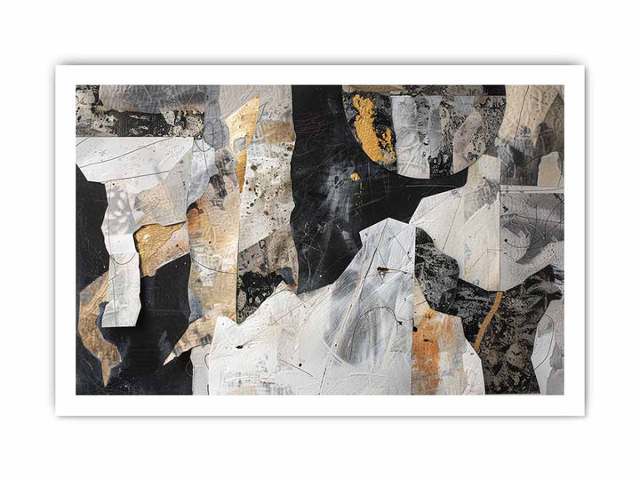 Abstract collage framed Print