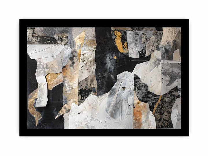 Abstract collage framed Print