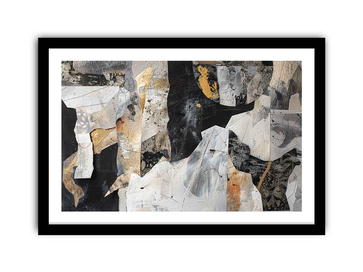 Abstract collage framed Print