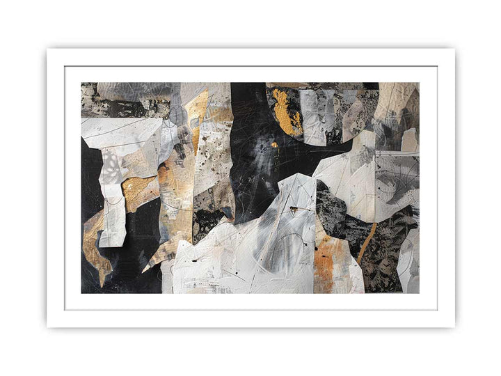 Abstract collage framed Print