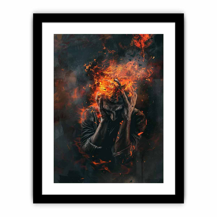 Too much in Brain framed Print