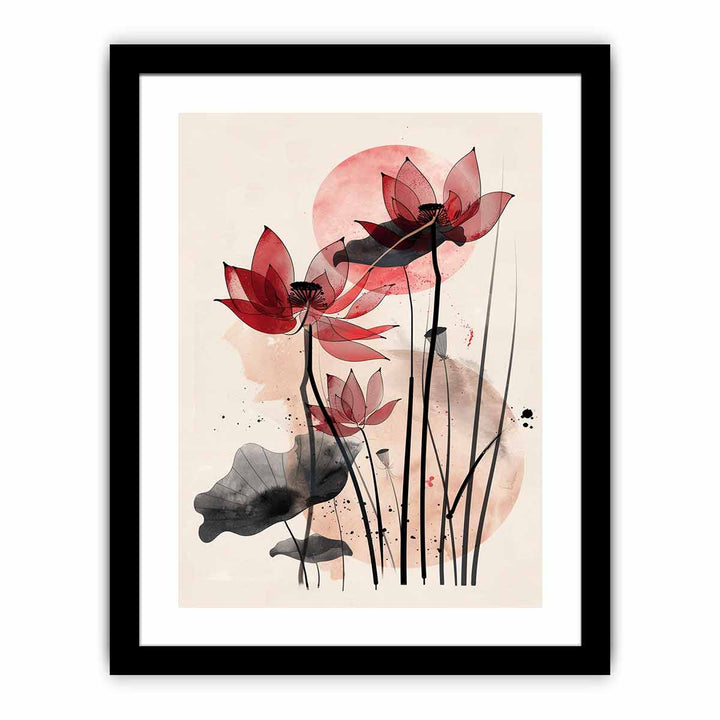 Modern Lotus  Art framed Print