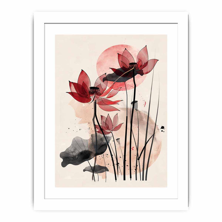 Modern Lotus  Art framed Print