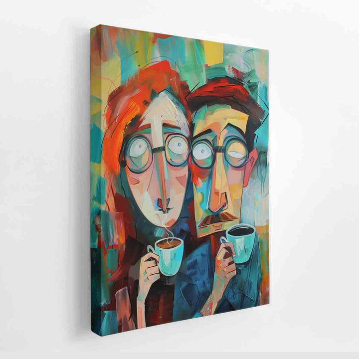 Coffee Couple Art canvas Print