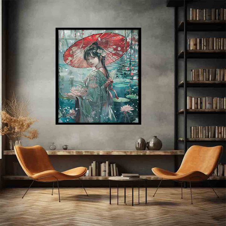 Japanise lady Art Print