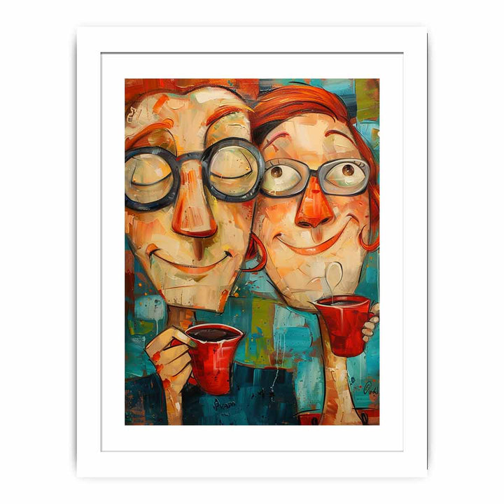 Coffee Friends Art framed Print