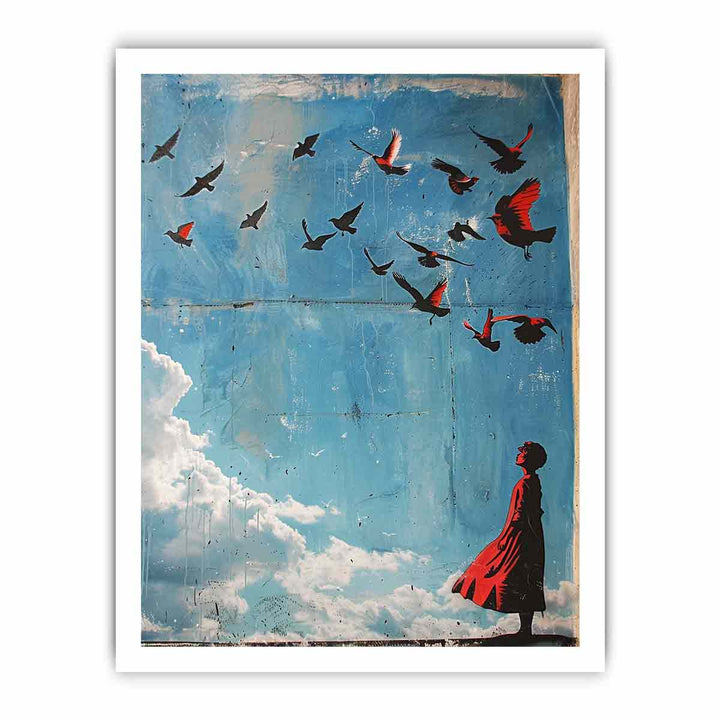 Birds in Sky framed Print