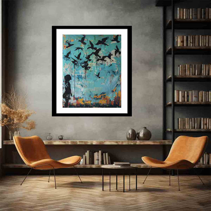 Graffiti Birds Art Print