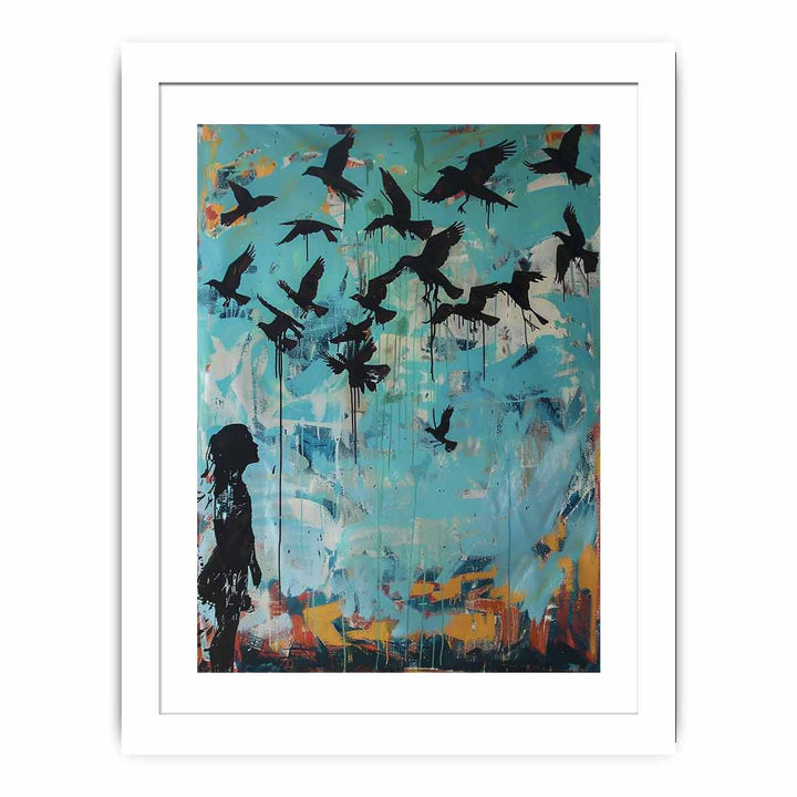 Graffiti Birds framed Print