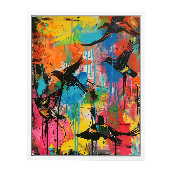 Graffiti Birds Flying Painting