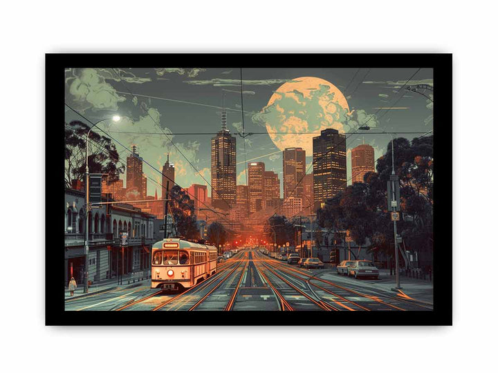 Melbourne Art print framed Print