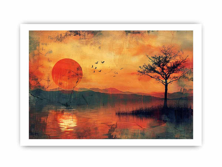 Sunset  Art framed Print