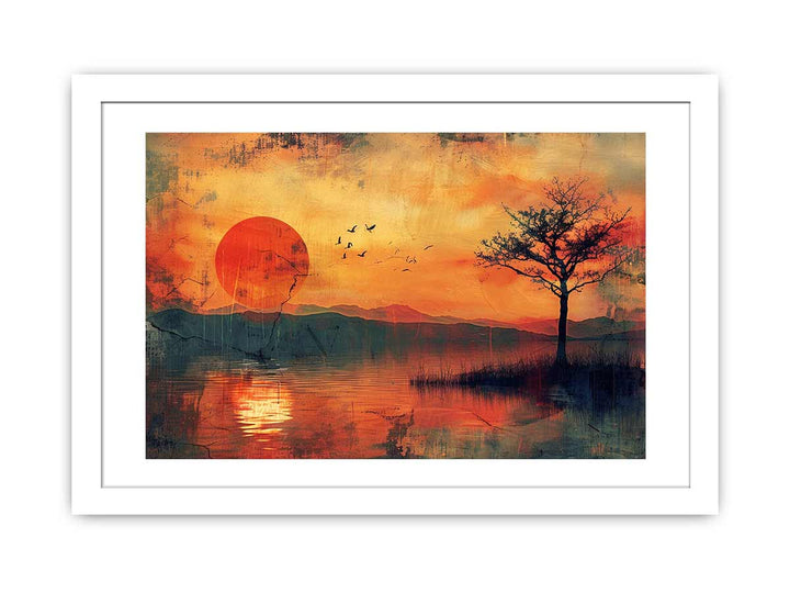 Sunset  Art framed Print