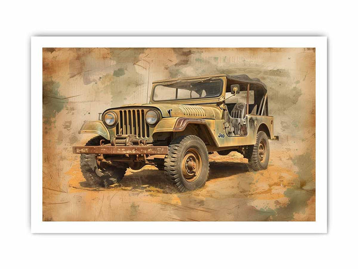 Vinatge Jeep framed Print