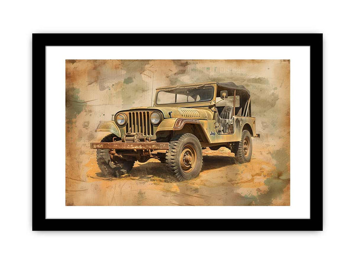 Vinatge Jeep framed Print