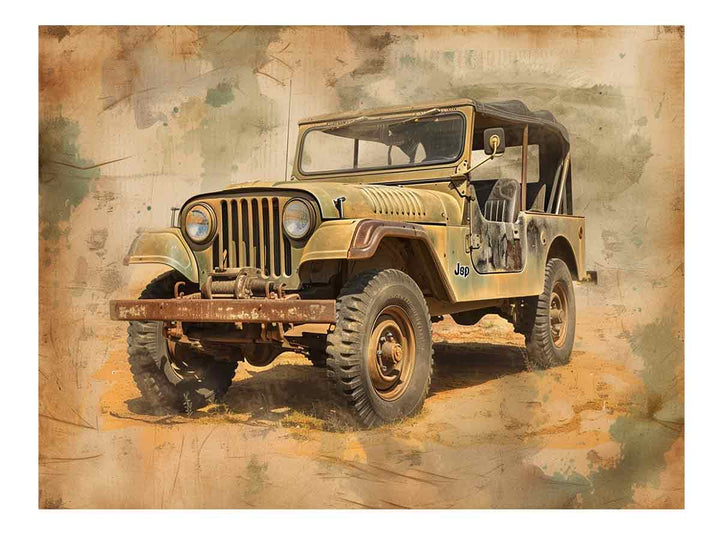 Vinatge Jeep  Art Print