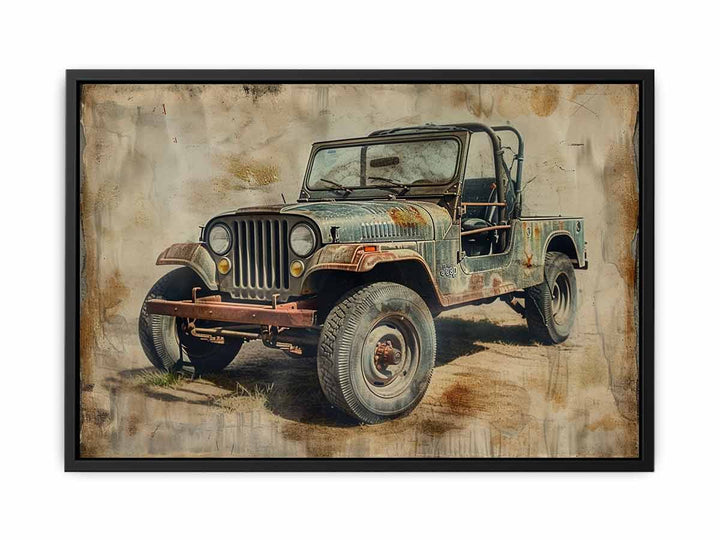 Vinatge Jeep Art canvas Print