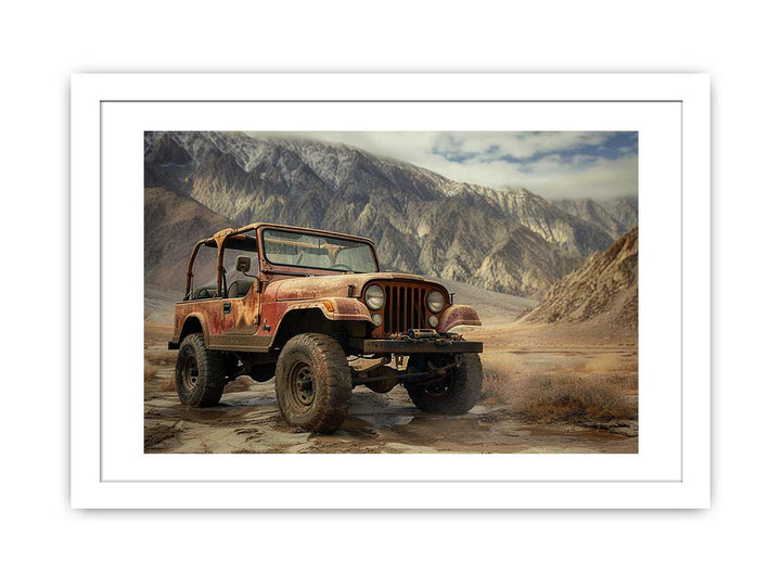 Vinatge Jeep  Painting framed Print