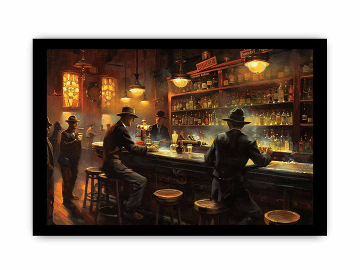 Vintage Bar  Painting framed Print