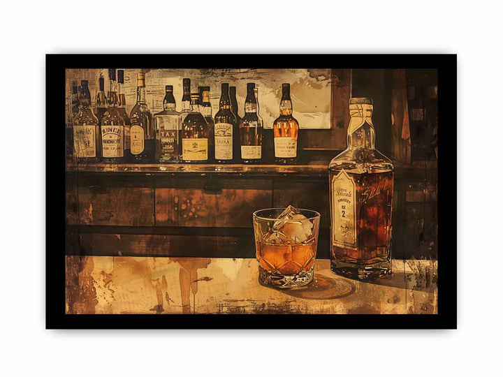 Vintage Whiskey  framed Print