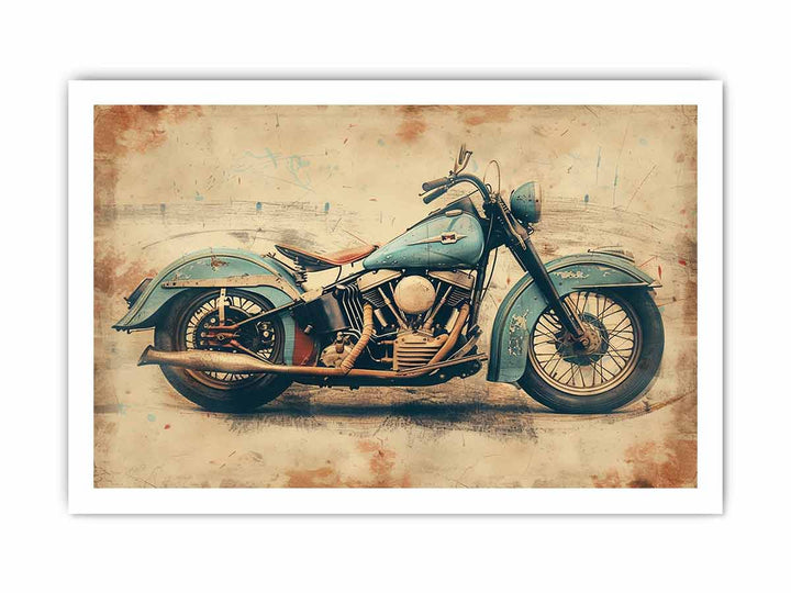 Vintage Motorcyle Print framed Print