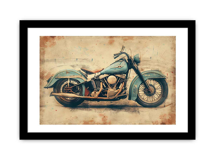 Vintage Motorcyle Print framed Print