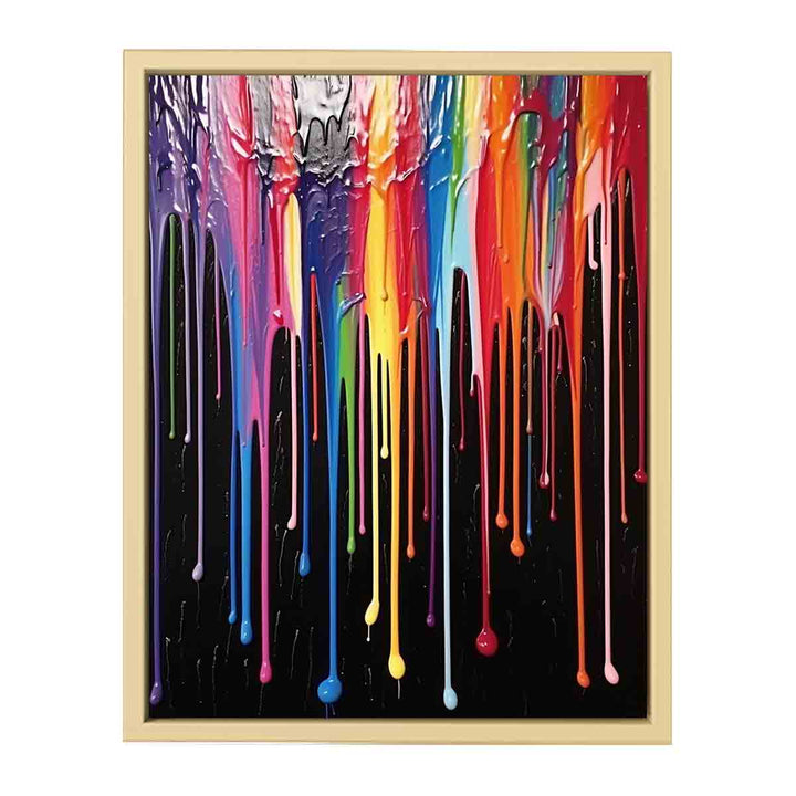 Multicolor color Drips Art Framed Print