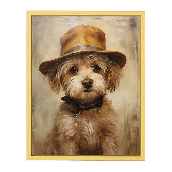 Dog Wearing Hat Art  Poster