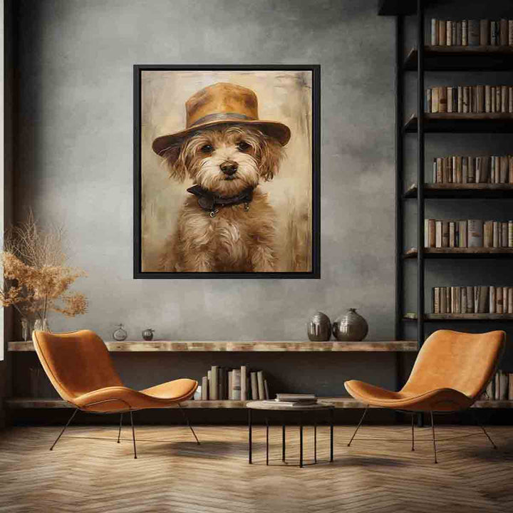 Dog Wearing Hat Art 