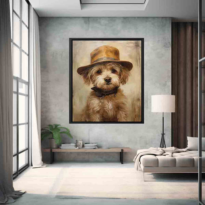 Dog Wearing Hat Art 