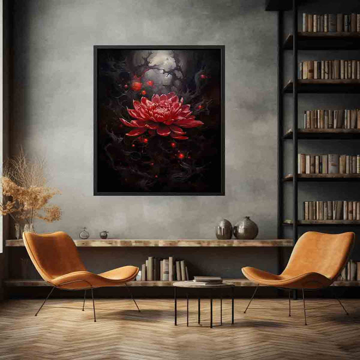 Black Red Rose Art 