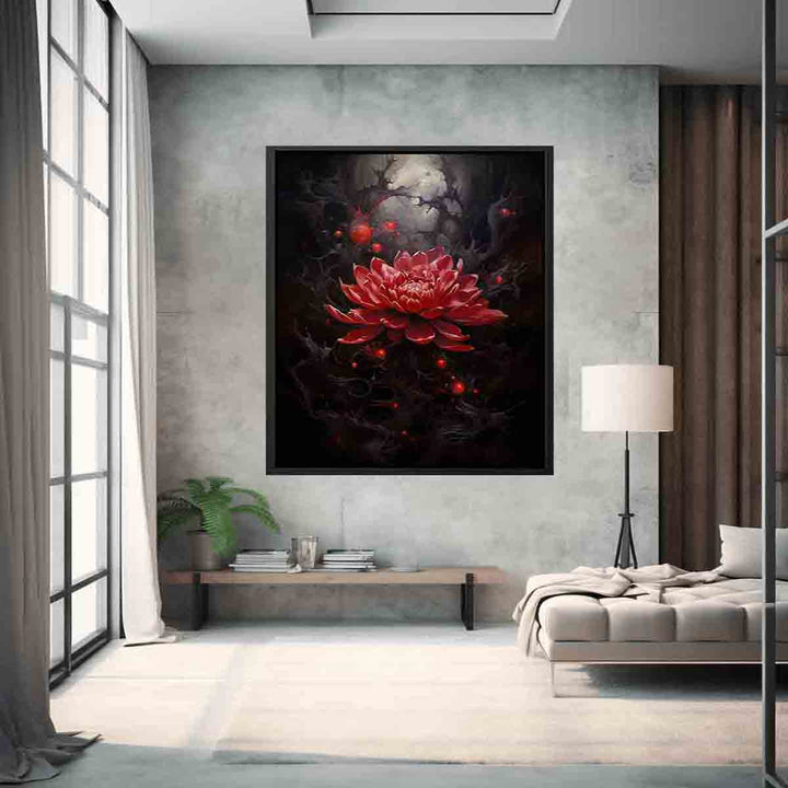 Black Red Rose Art 