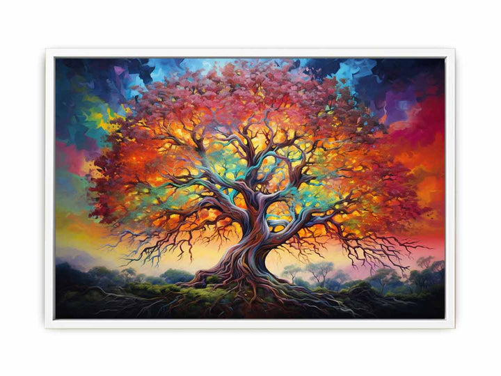 Multicolor Tree Art  Canvas Print