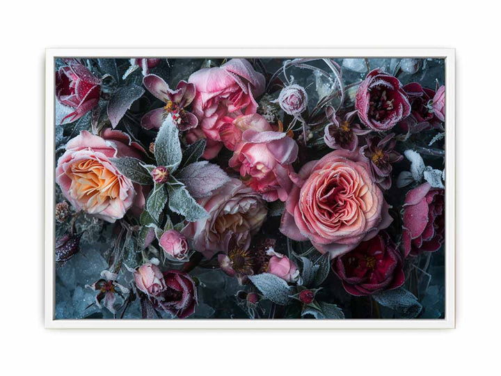 Frozen flowers Art  Canvas Print