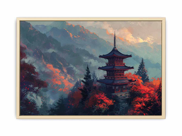 Maple Mountain Pagoda Framed Print