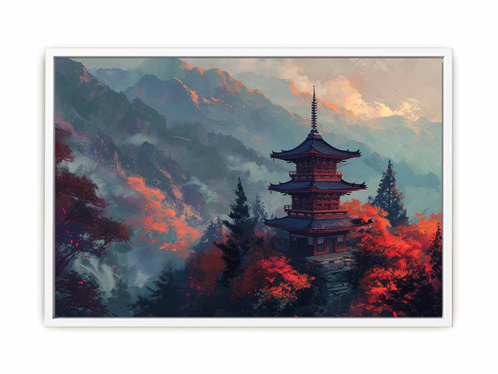 Maple Mountain Pagoda  Canvas Print