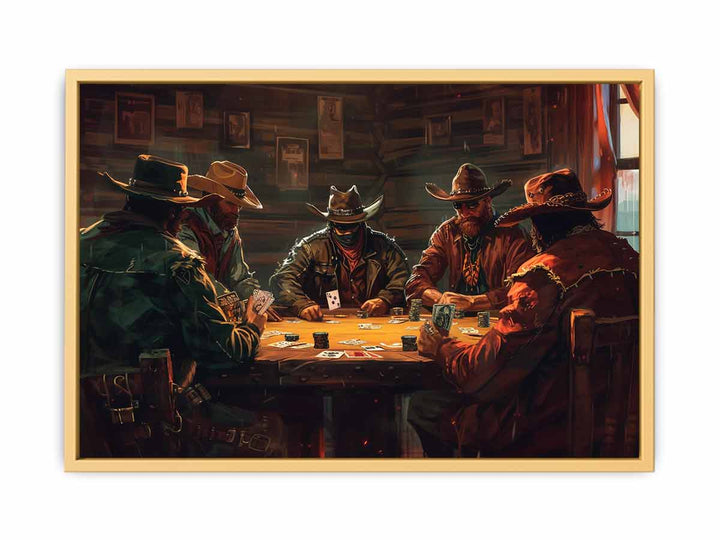 Cowboys Playing Poker Art  Poster