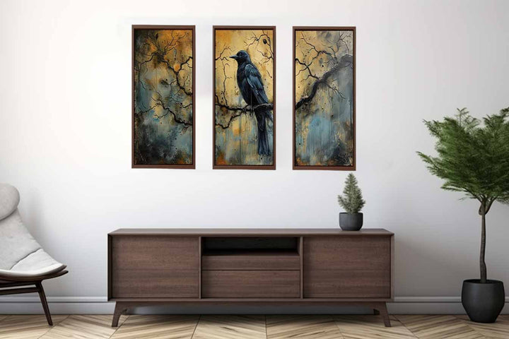 3 Panel Group Art  Bird Painting