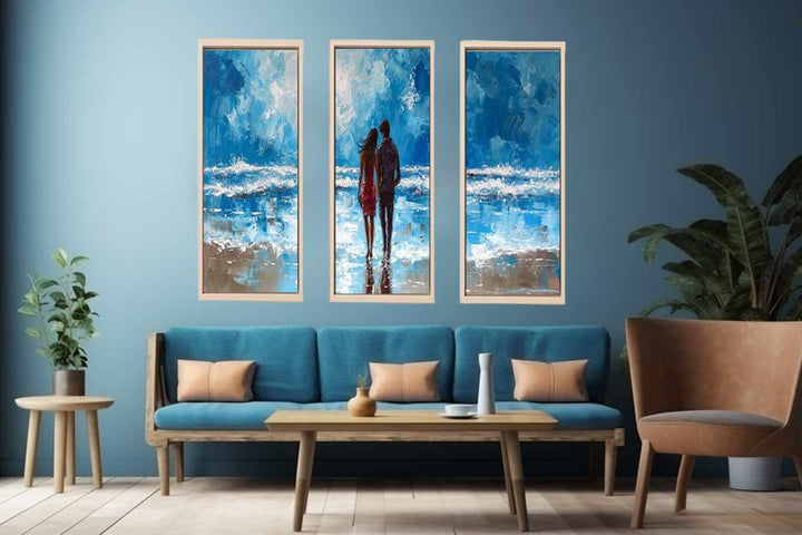 3 Piece Couple  Art  Beach Painting