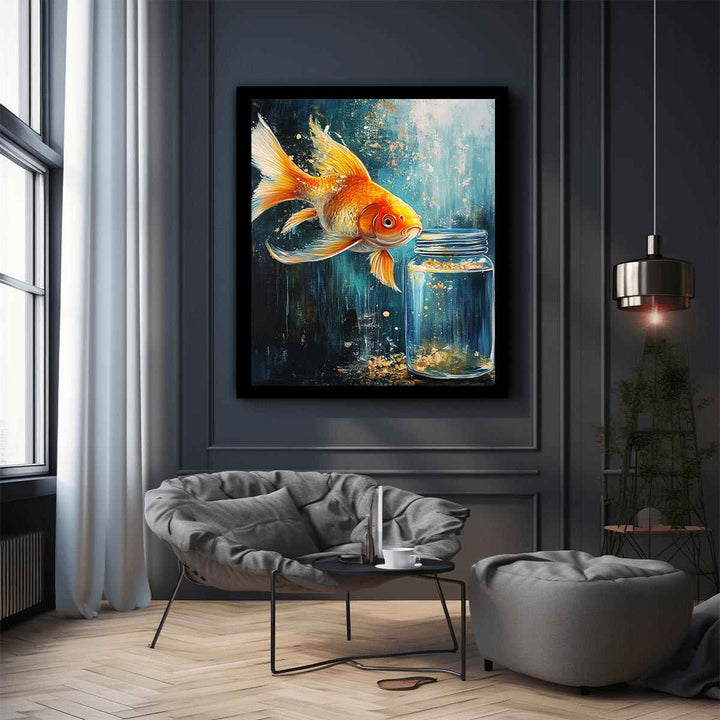 Gold Fish Canvas Painting 