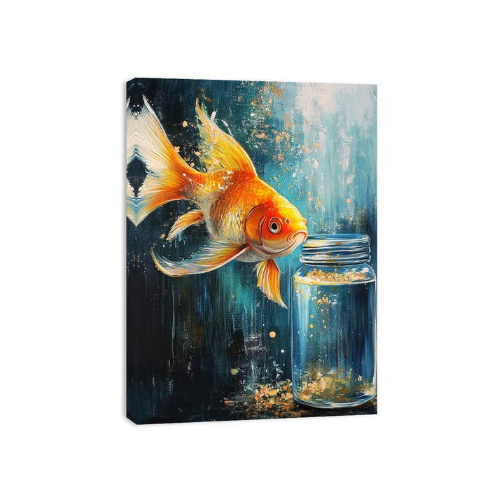 Gold Fish Canvas Painting 