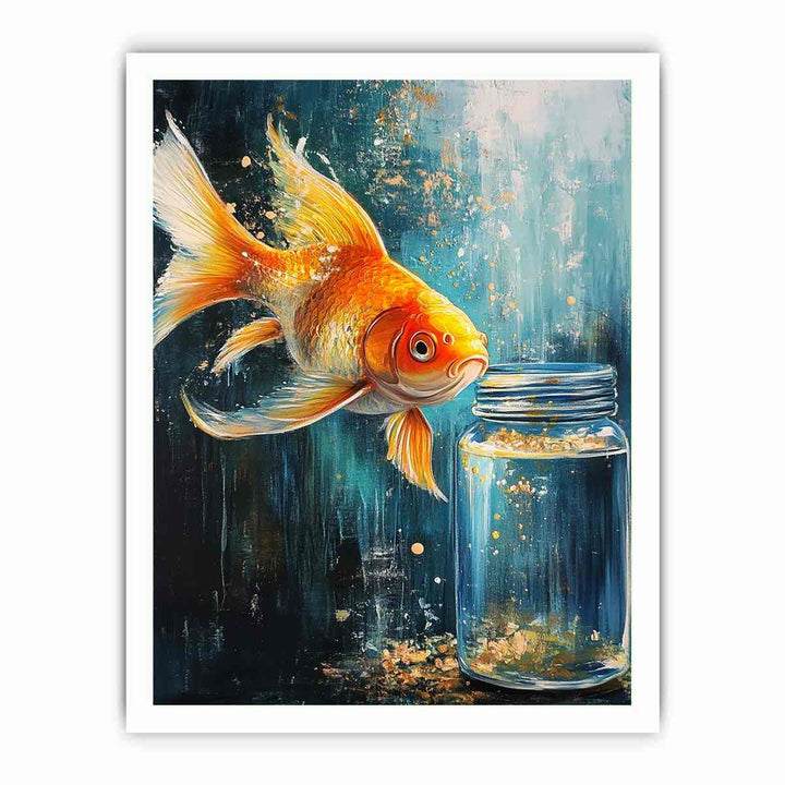 Gold Fish Canvas Painting 