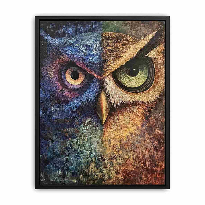 Two Tone Owl Canvas Painting 