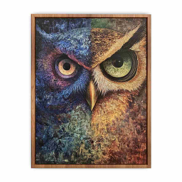 Two Tone Owl Canvas Painting 