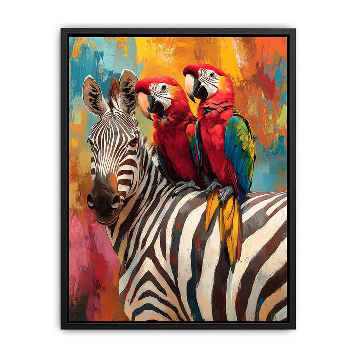 Colorful Macaws Canvas Painting 