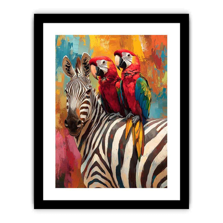 Colorful Macaws Canvas Painting 