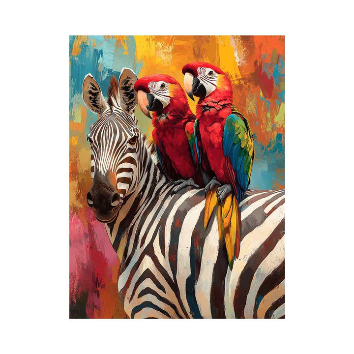 Colorful Macaws  Oil Painting