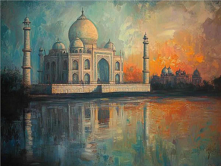 Taj Mahal Canvas Painting 