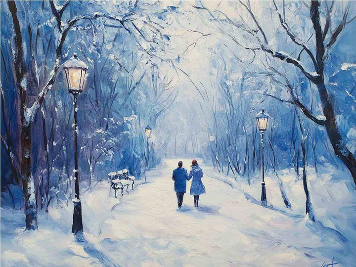 Couple Walk Canvas Painting 