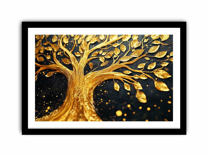 Gold Leaves Canvas Painting 